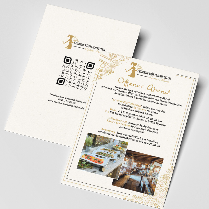 Flyer Offener Abend Leckere Köstlichleiten